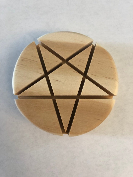Wood pentagram soap tray